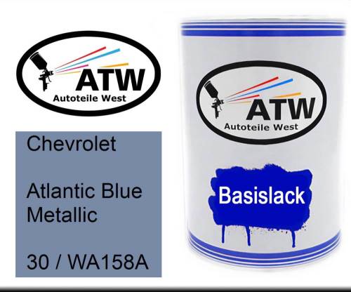 Chevrolet, Atlantic Blue Metallic, 30 / WA158A: 500ml Lackdose, von ATW Autoteile West.